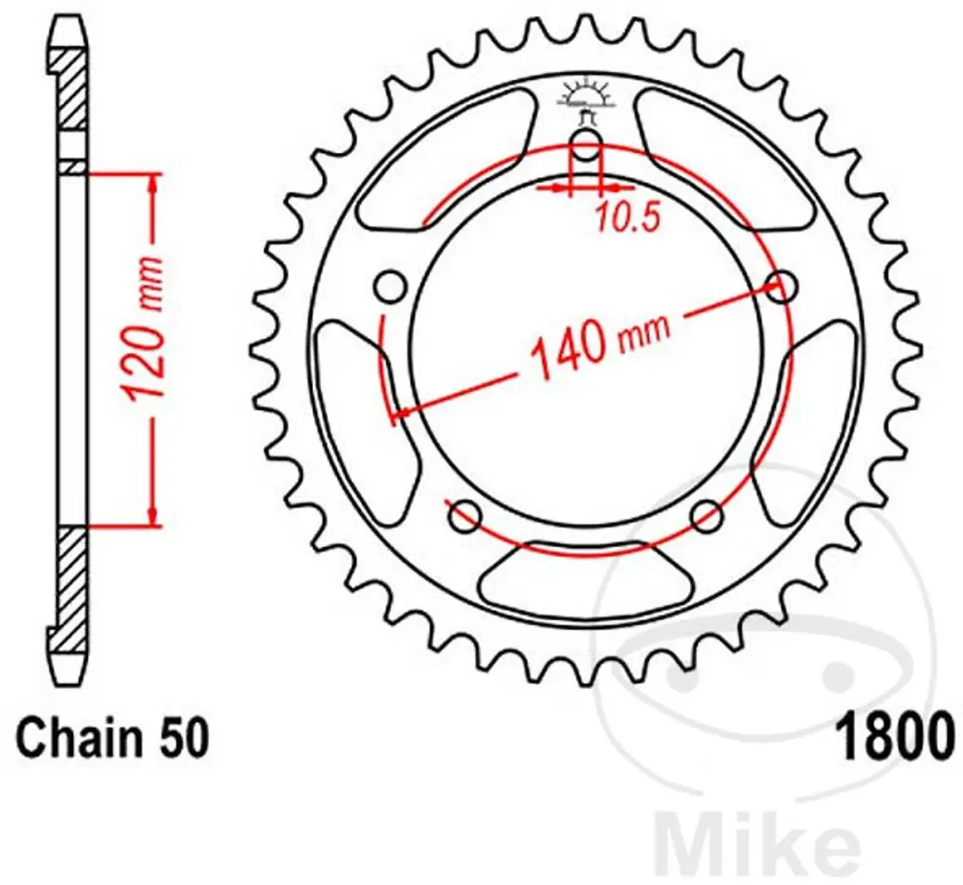 tandwielkroon jt sprockets voor auto jtr1800.45 / 45dts p530 al 120 nieuw