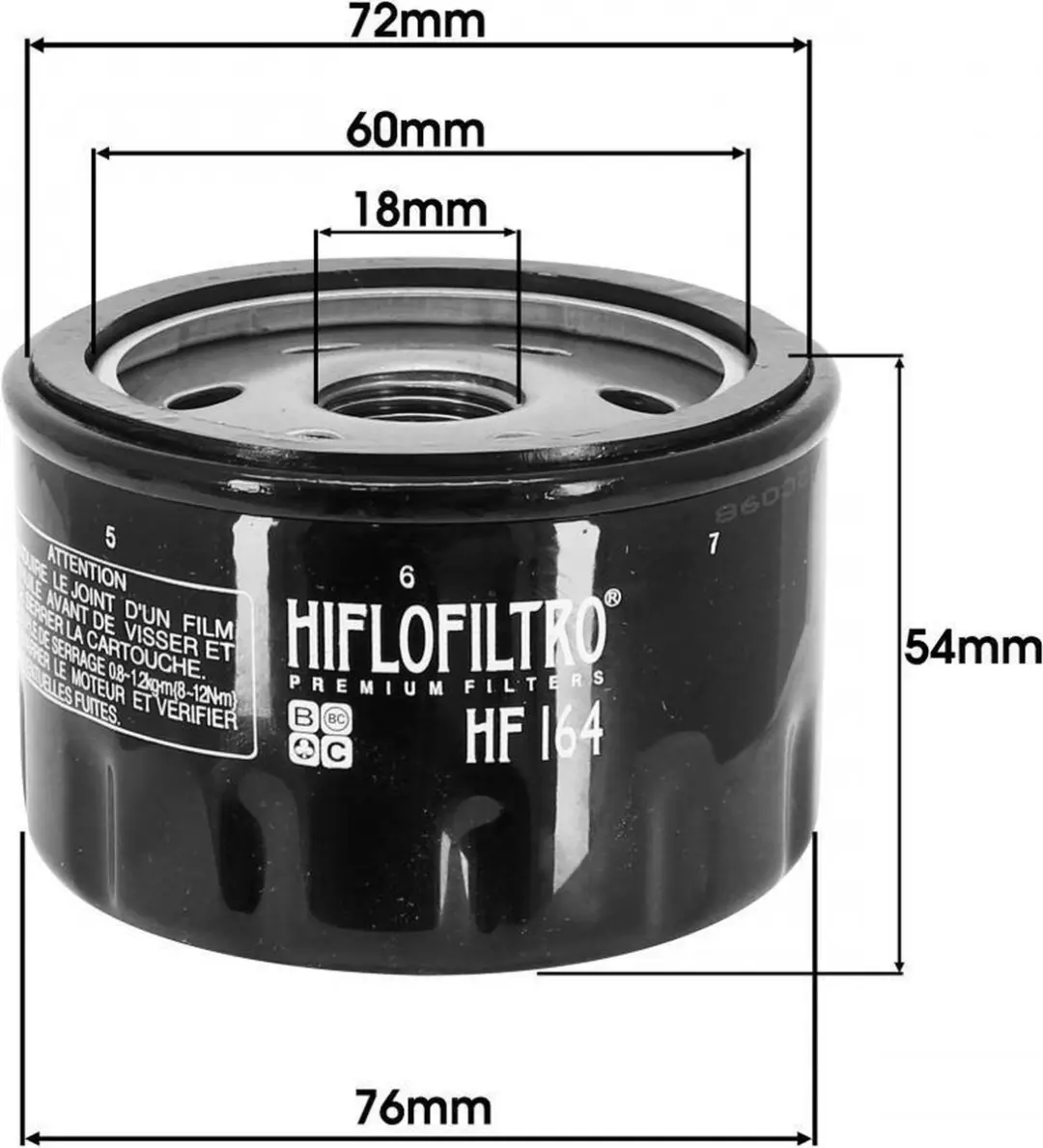 HifloFiltro HF164 Oliefilter - Zwart - afbeelding 4 van 6