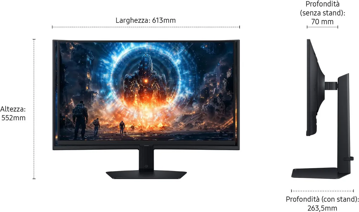 Samsung Odyssey G6 LS27FG602EUXEN Gaming Monitor 27" - Zwart