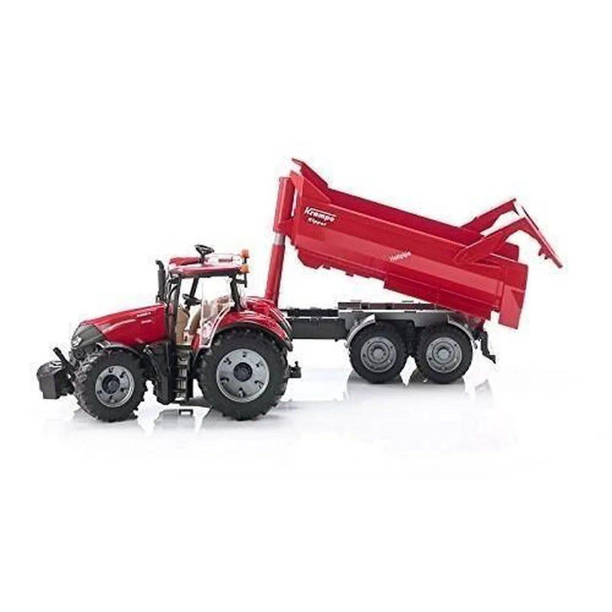 Bruder Case IH Optum 300 CVX Tractor met aanhangwagen 1:16 - Rood