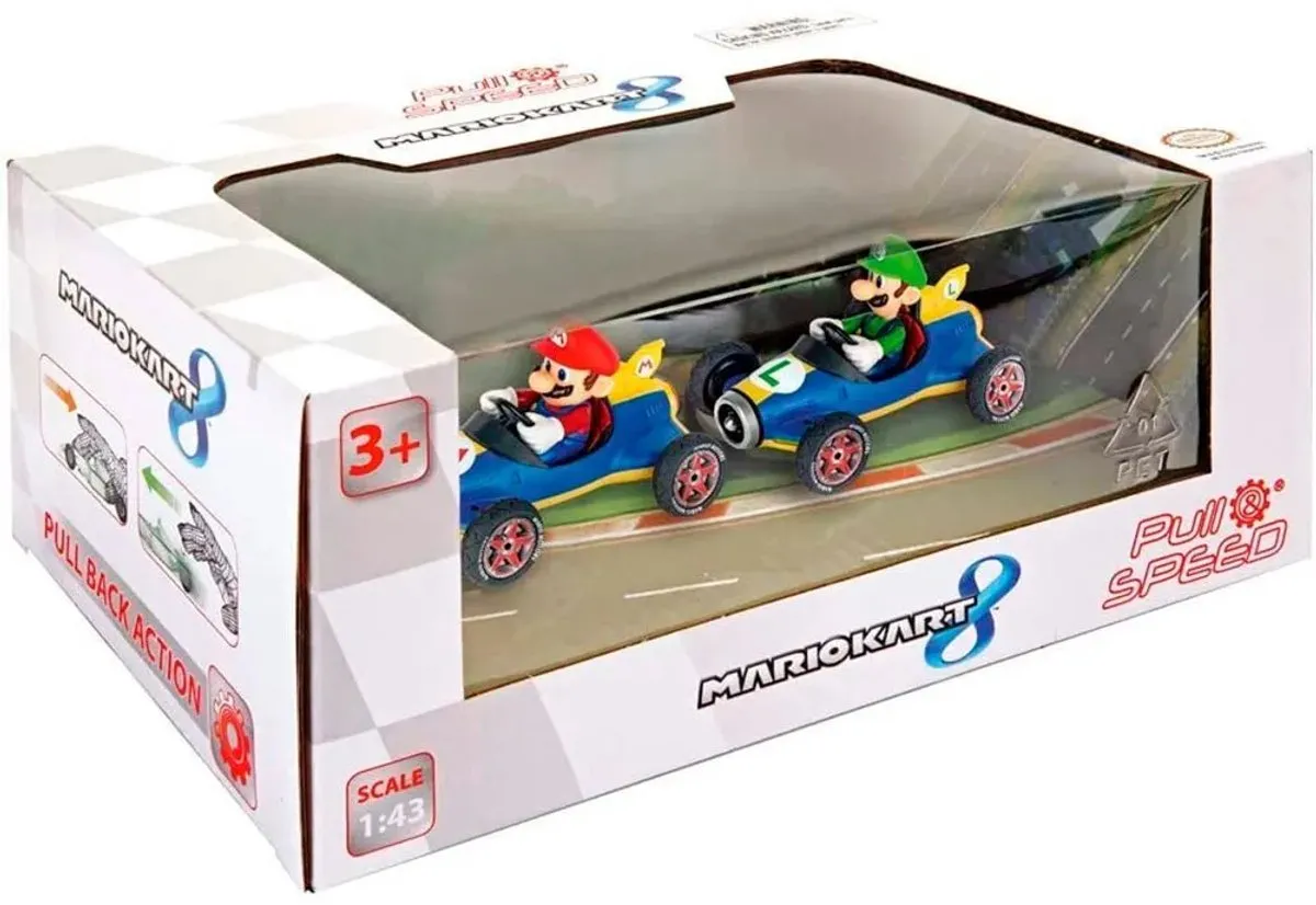 Carrera Mario Kart Mach8 Twinpack Speelgoedauto 1:43 - Multi - afbeelding 6 van 6