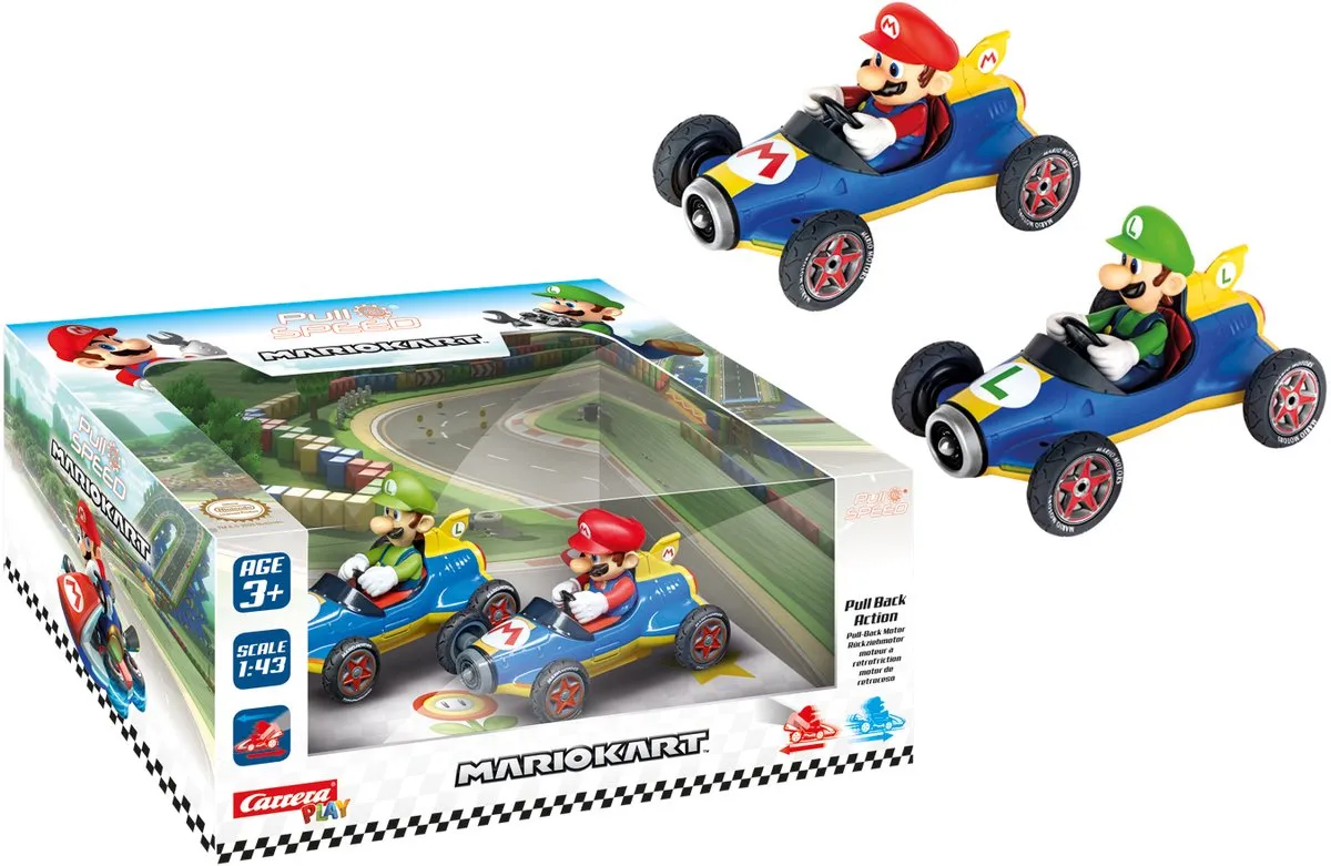 Carrera Mario Kart Mach8 Twinpack Speelgoedauto 1:43