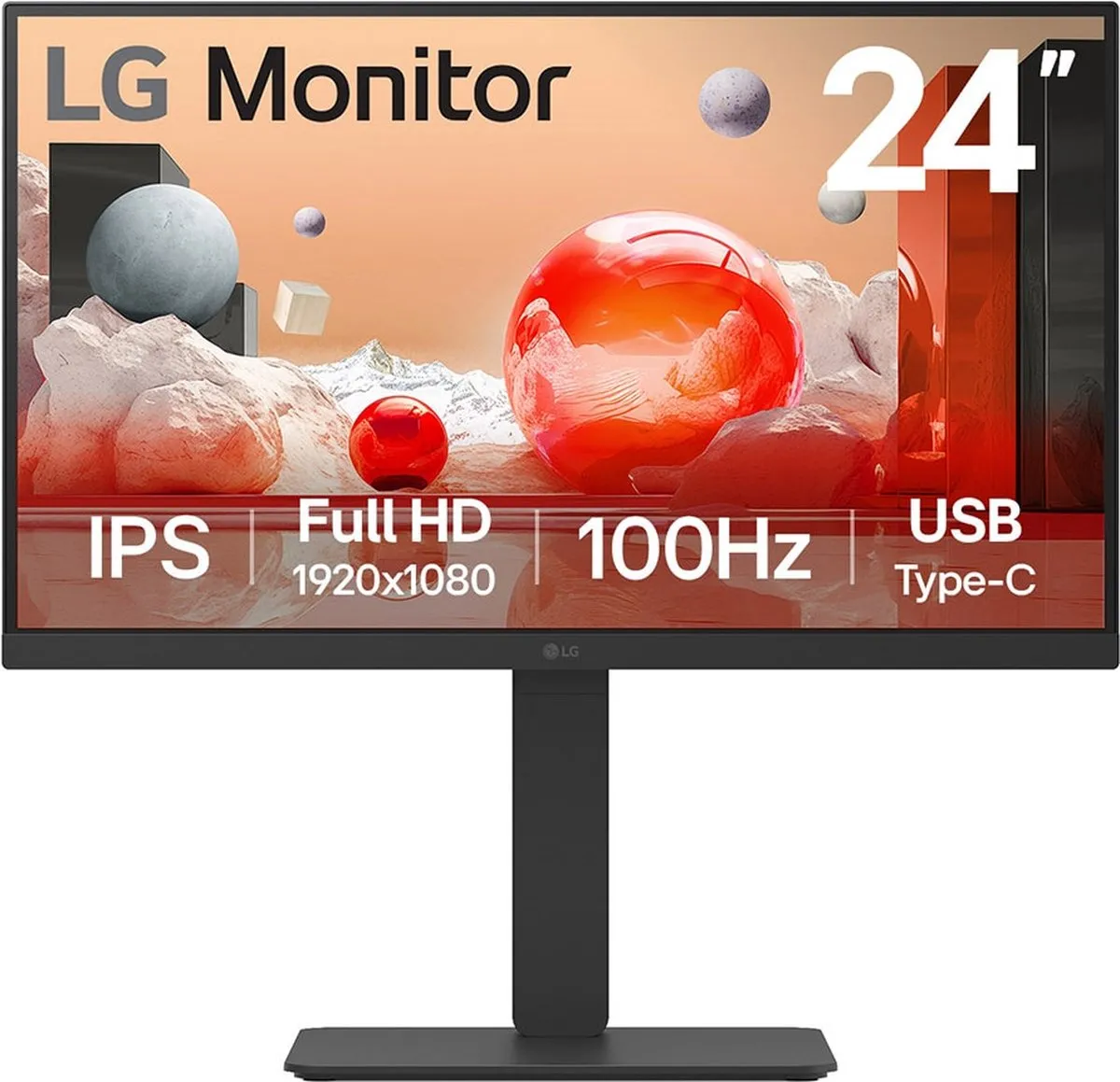 LG 24BA750-B Monitor 24 inch - USB-C 65W - Zwart