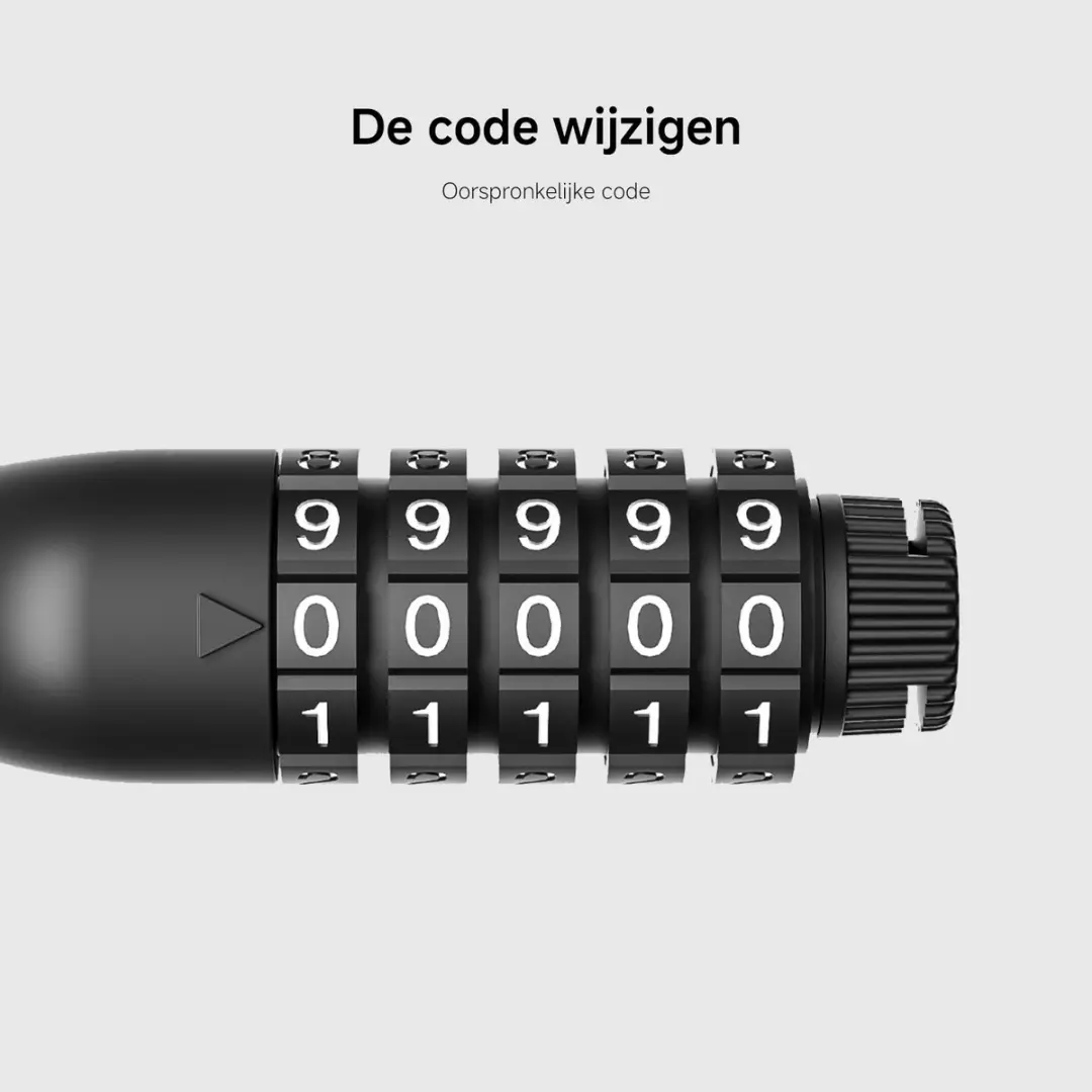 Xiaomi Cijfercombinatie Kabelslot - Flexibele staalkabel - Zwart - afbeelding 3 van 6
