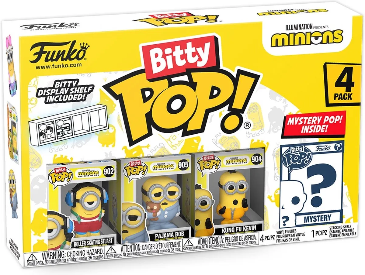 Funko Pop! Minions 4-pack Roller Skating Stuart - Veelkleurig