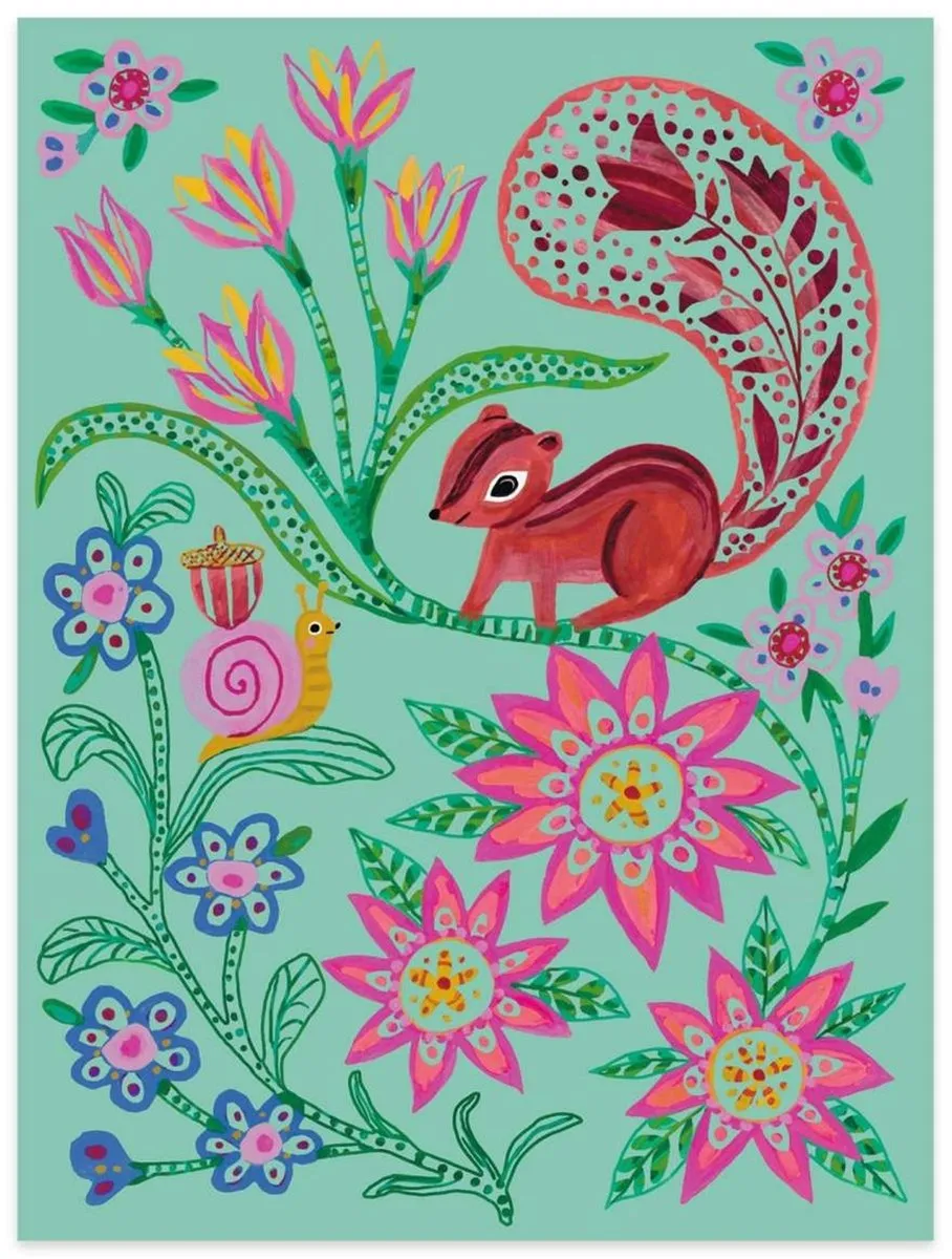 Djeco Kraskaarten Ontmoetingen Knutselpakket - 4 Stuks Multicolor - afbeelding 5 van 5