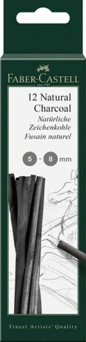 Faber-Castell Pitt Monochrome Houtskool 12 Stuks