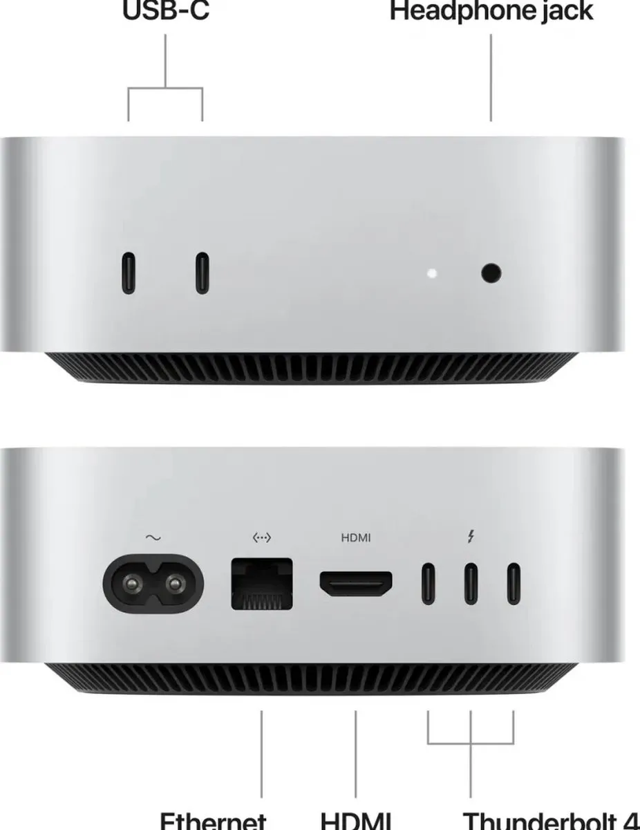 Apple Mac mini 2024 M4 - 16GB RAM 512GB SSD - Zilver