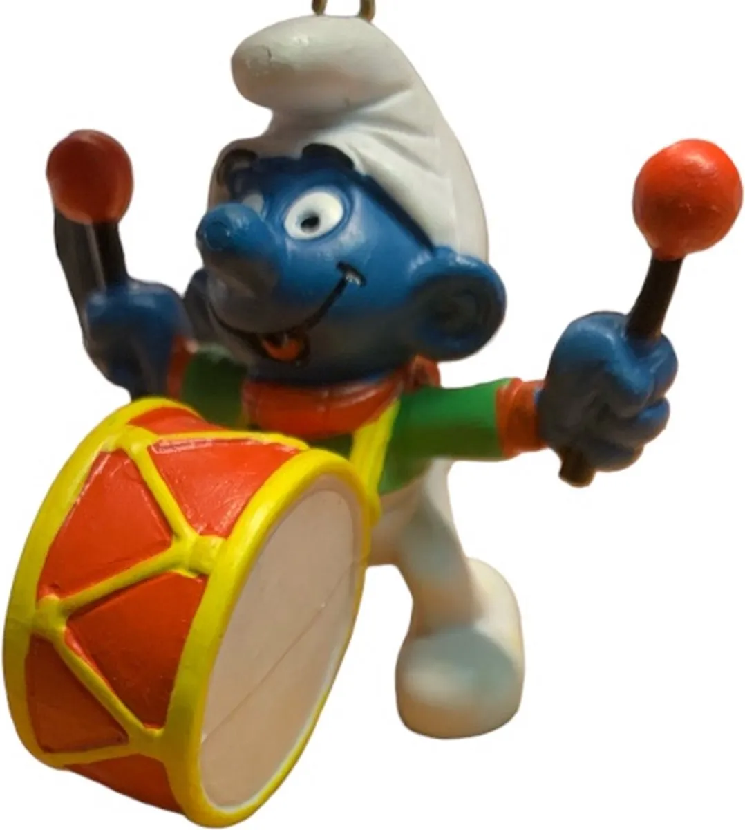 Schleich Smurf Kerstbal Trommel 7cm