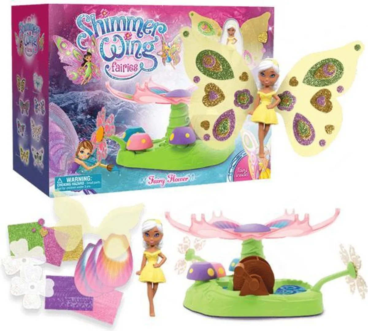 Goliath Shimmer Wing Fairies Fairy Garden Playset - 8 Stuks Roze