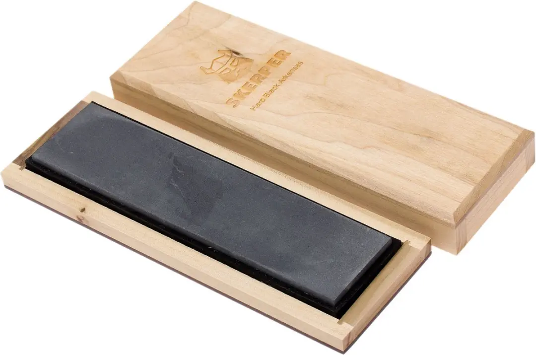Skerper Hard Black Arkansas NABE20 Slijpsteen - Houten opbergkist