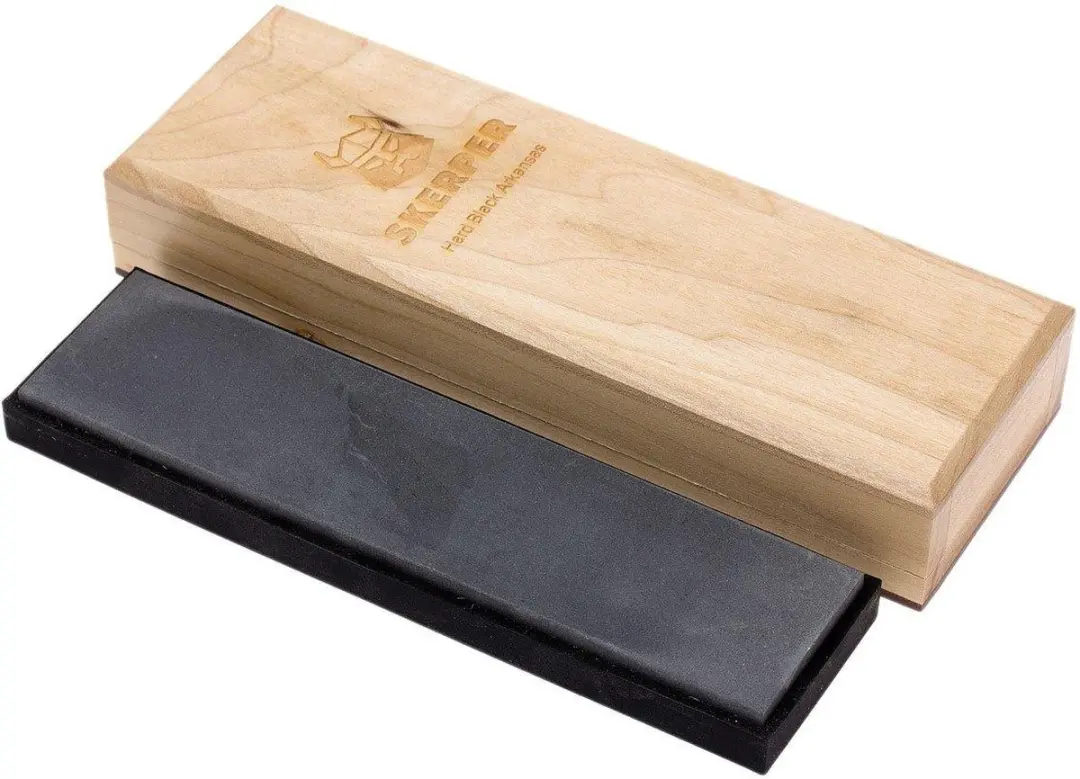 Skerper Hard Black Arkansas NABE20 Slijpsteen - Houten opbergkist
