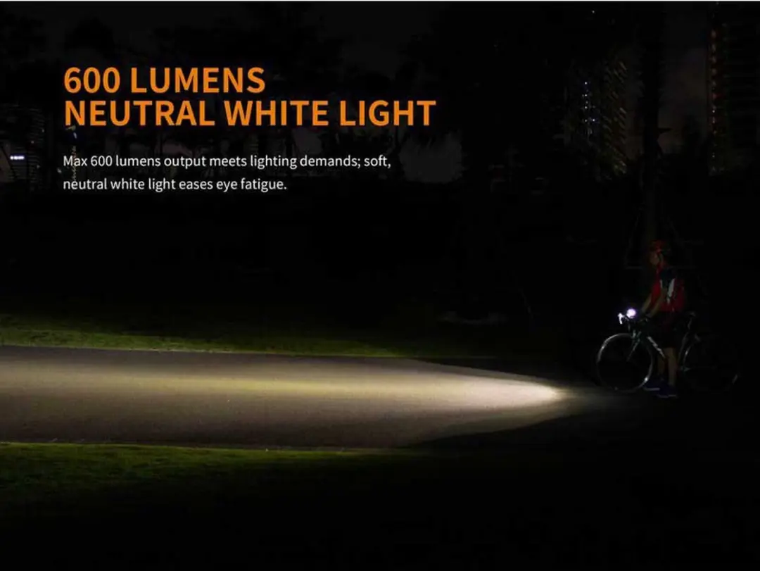 Fenix BC25R Voorlicht - 600 Lumen - Zwart/Grijs