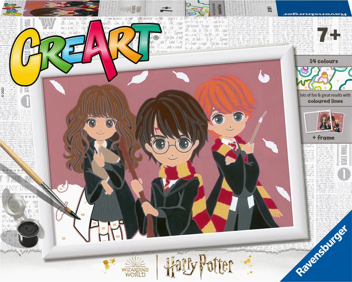 Ravensburger CreArt Harry Potter The Magical Trio Schilderen op nummer - 15 Kleuren - Multicolor