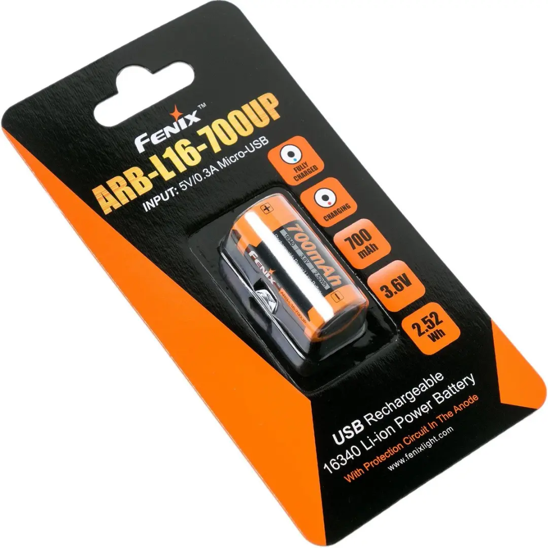 Fenix ARB-L16-700UP beschermde Li-ionbatterij 16340 RC123A voor PD25 PD22UE, met