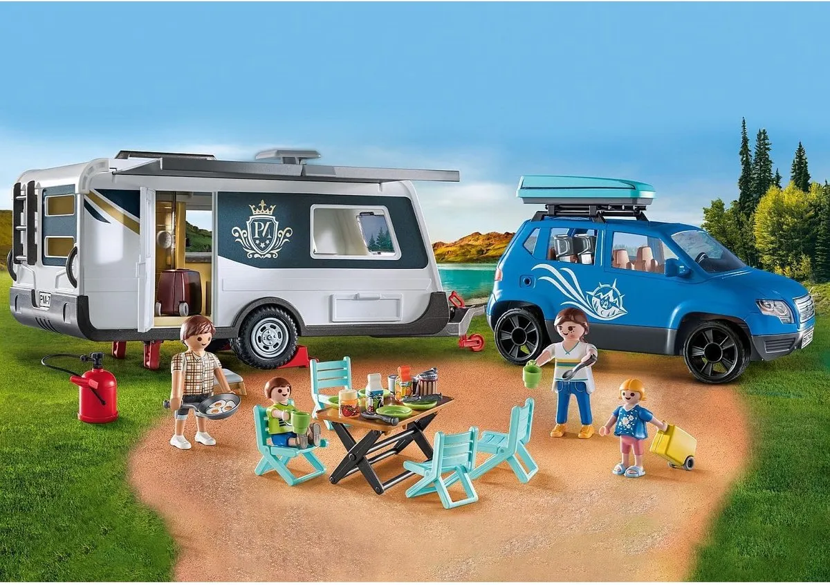 Playmobil Family Fun Caravan met auto 71423 - Meerkleurig