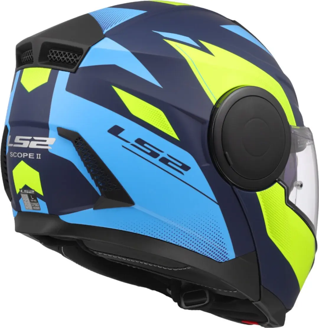 LS2 FF902 Scope II Systeemhelm - Blauw/Fluor Geel - Maat XS