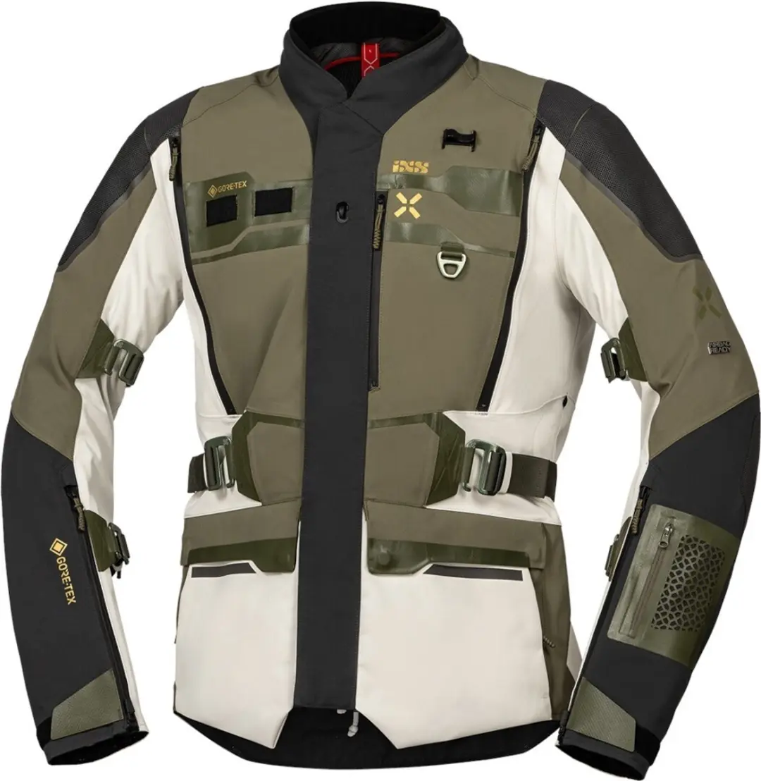 IXS Venture-GTX 1.0 Waterdichte Grijs Groen Textiele Motorjas