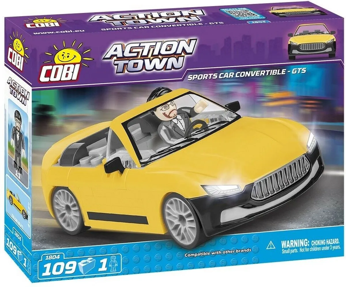 Cobi Action Town Sports Car Convertible Bouwpakket 1804 - Geel