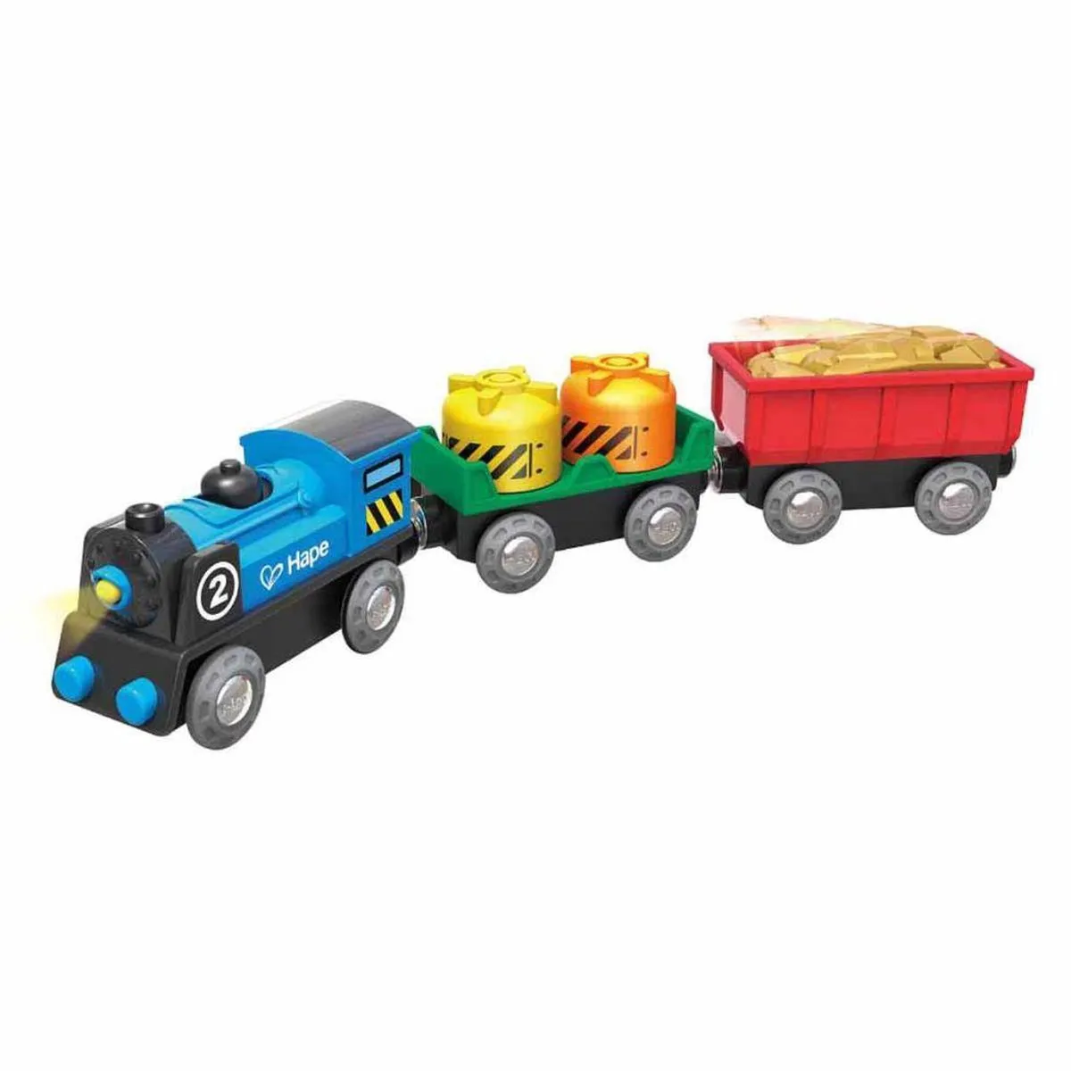Hape Treinset met bewegende cargo AAA - 2x batterijen nodig - afbeelding 6 van 6