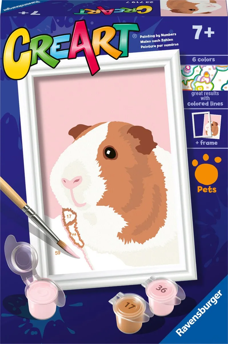 Ravensburger CreArt Guinea Pig Schilderen op Nummer - Multicolor - afbeelding 6 van 6