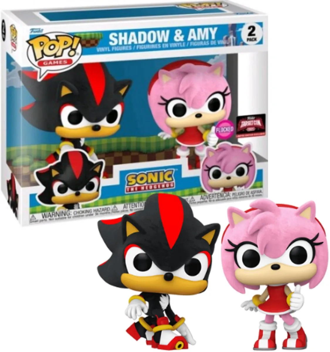 Funko Pop! Games Sonic Shadow & Amy 2pk - Flocked
