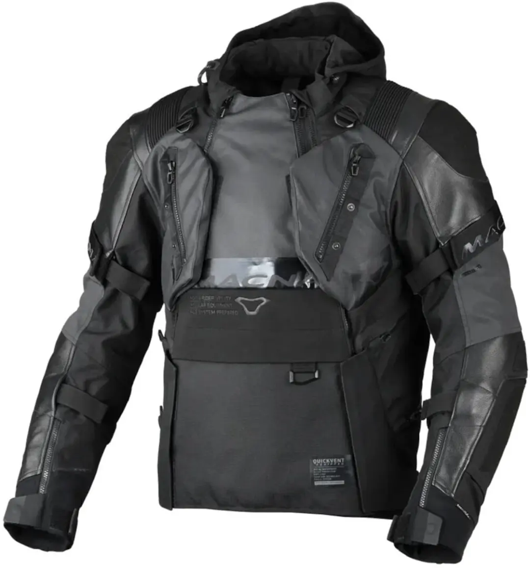 Macna Tryton NightEye waterdichte motorfiets lederen/textiel jas -