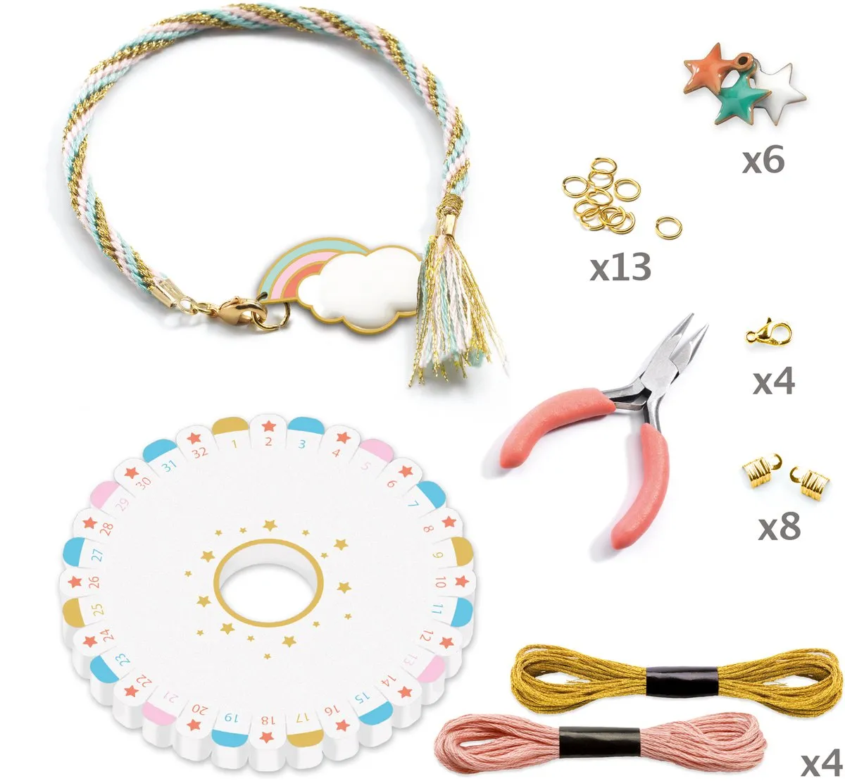 Djeco Celeste Sieradenkit - 4 Armbanden Multicolor - afbeelding 6 van 6