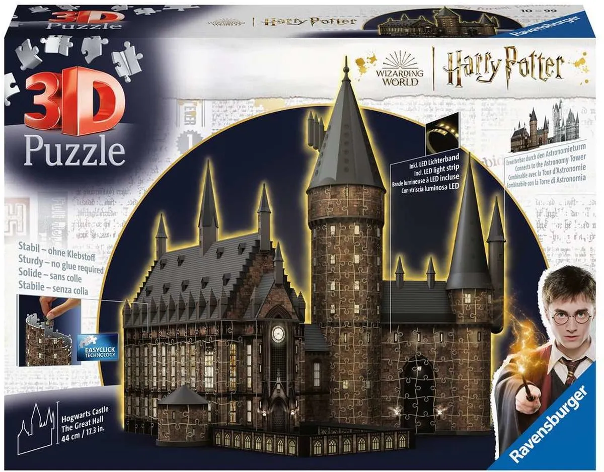 Ravensburger Harry Potter Hogwarts Grote Zaal 3D-puzzel 3 Stuks
