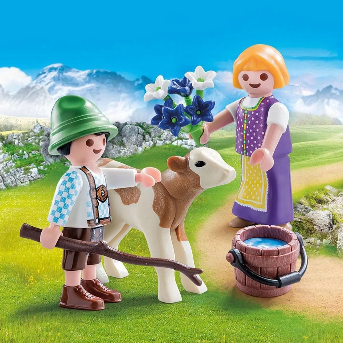 Playmobil Kinderen met kalf 70155 - Multicolor
