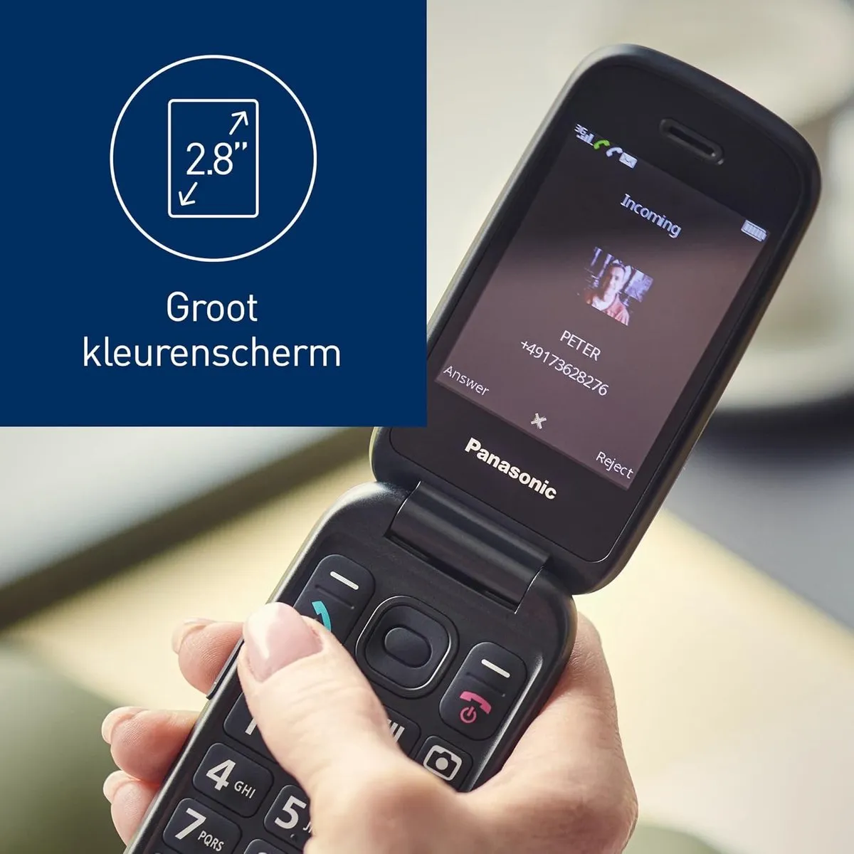 Panasonic Klaptelefoon Senioren - Rood