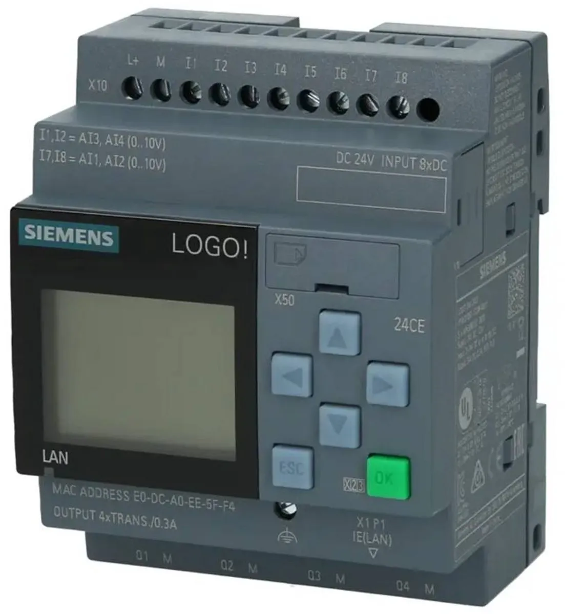 Siemens 6ED1052-1CC08-0BA2 PLC-aansturingsmodule 24V/DC