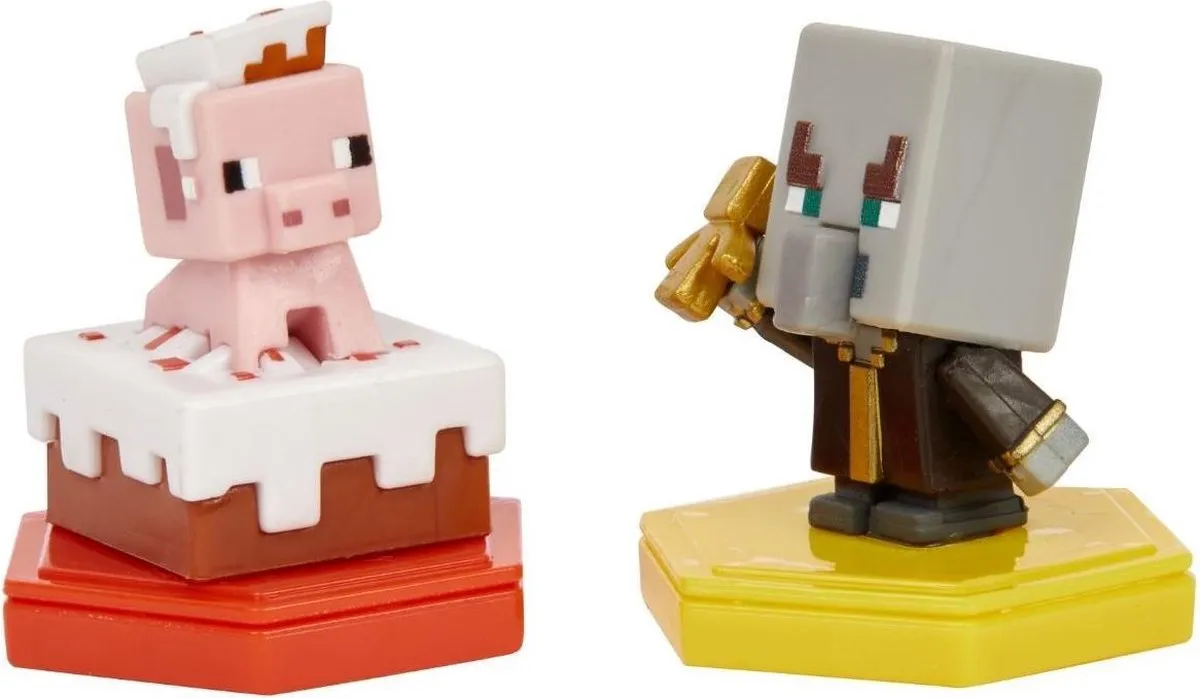 Mattel Minecraft Boost Mini Figure 2-Pack - Pigging out Pig & Undying Evoker
