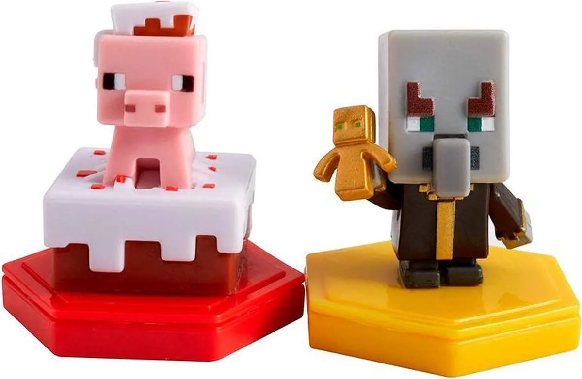 Mattel Minecraft Boost Mini Figure 2-Pack - Pigging out Pig & Undying Evoker