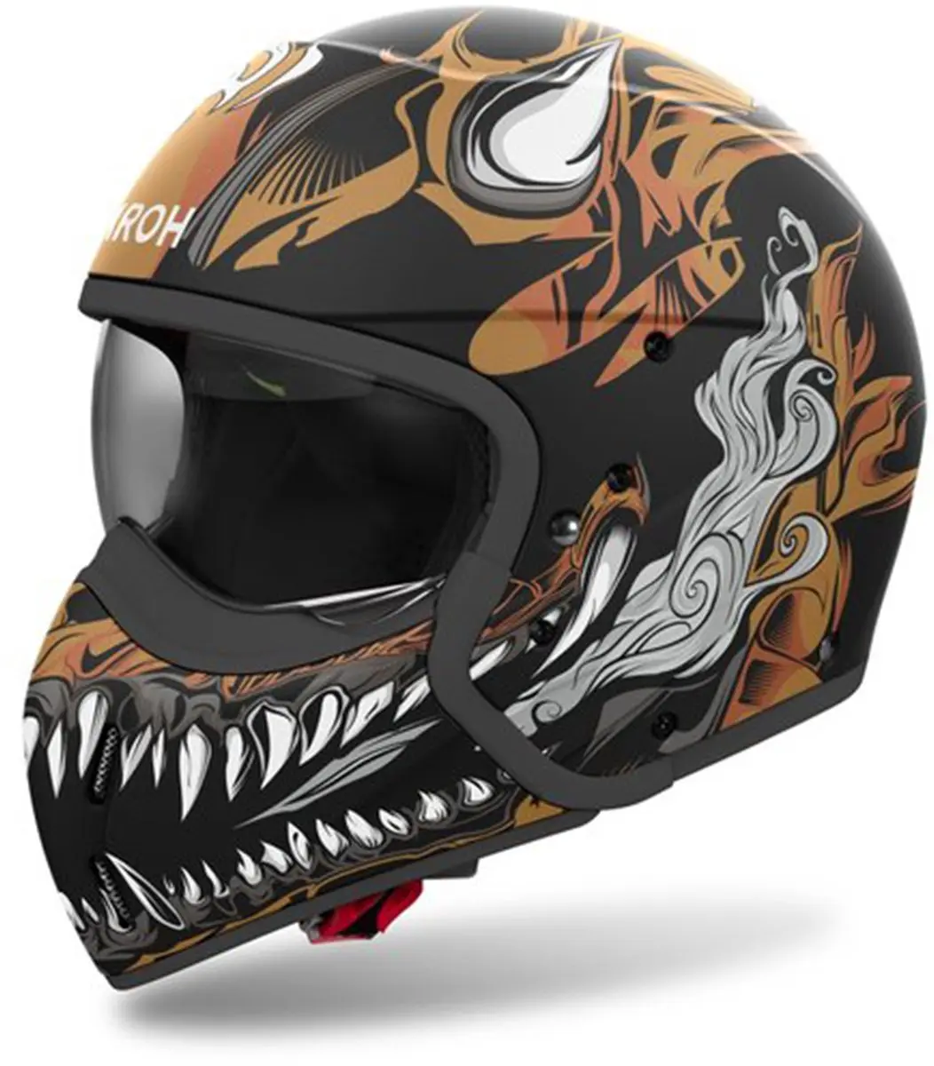 Airoh J 110 Oni Glossy Jethelm - XS - Zwart/Bruin/Wit