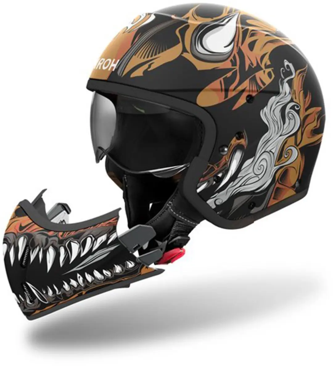 Airoh J 110 Oni Glossy Jethelm - XS - Zwart/Bruin/Wit