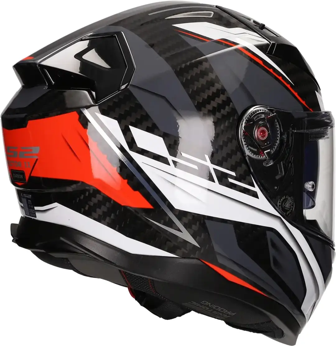 LS2 FF811 Vector II Carbon Helm - XXL - Zwart/Grijs/Rood/Wit