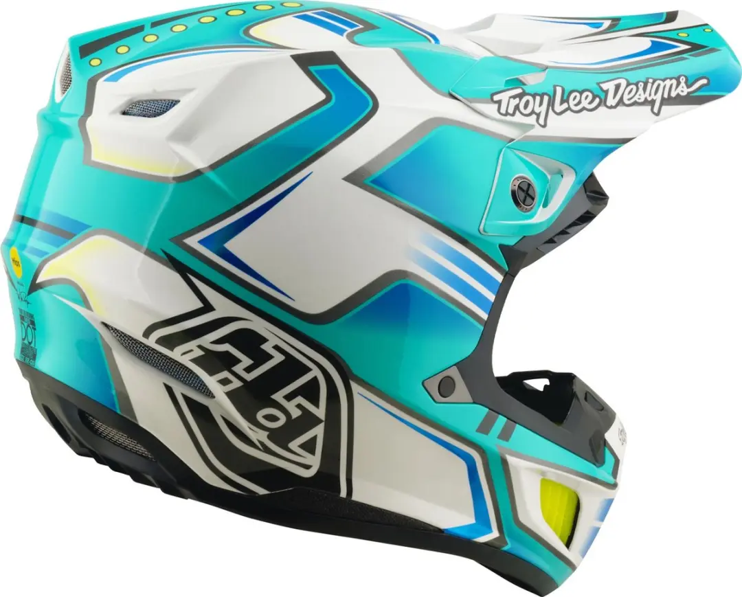 Troy Lee Designs SE5 Composite MIPS Motocrosshelm - XL - Turquoise/Wit