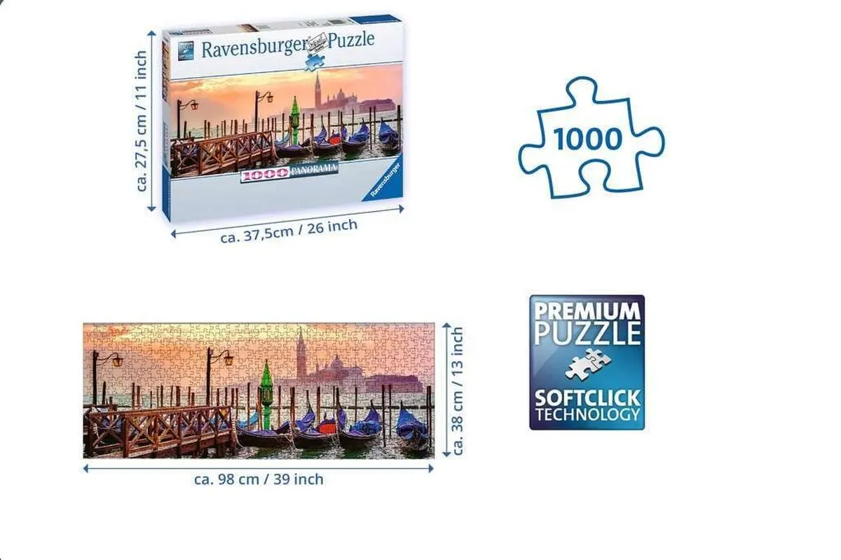 Ravensburger Gondels in Venetië Legpuzzel 1000 Stuks - Multicolor