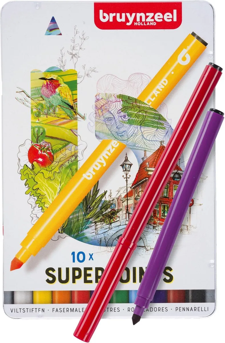 BRUYNZEEL Super Point Viltstiften Set 10