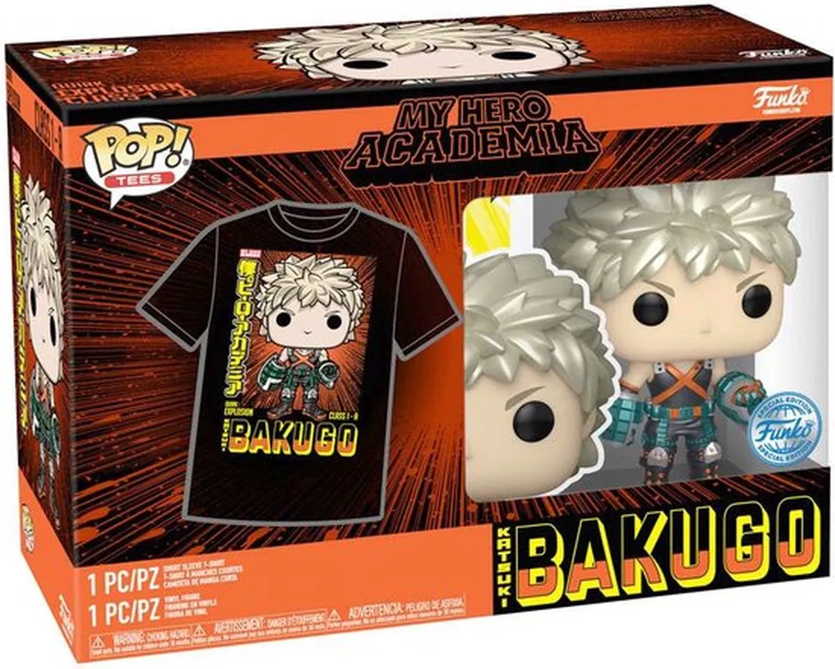 Funko My Hero Academia POP! Katsuki Zwart & T-shirt Set - L