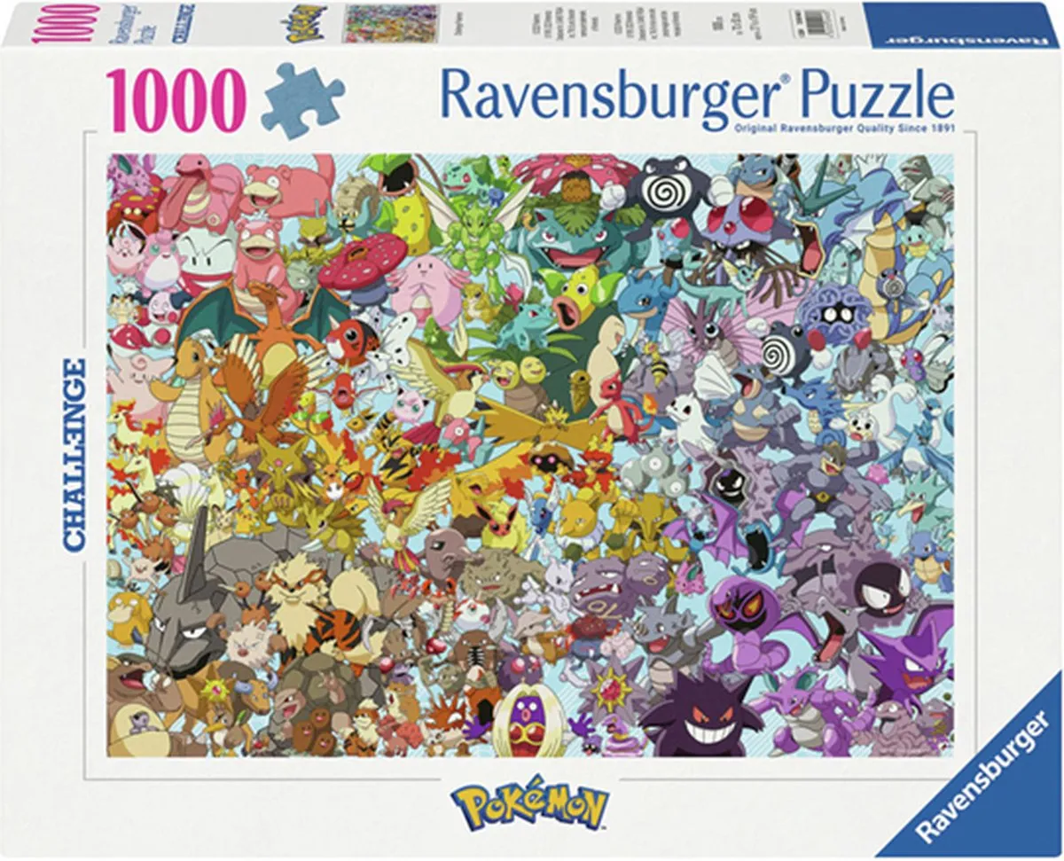 Ravensburger Pokémon Challenge Legpuzzel 1000 Stuks - Multicolor