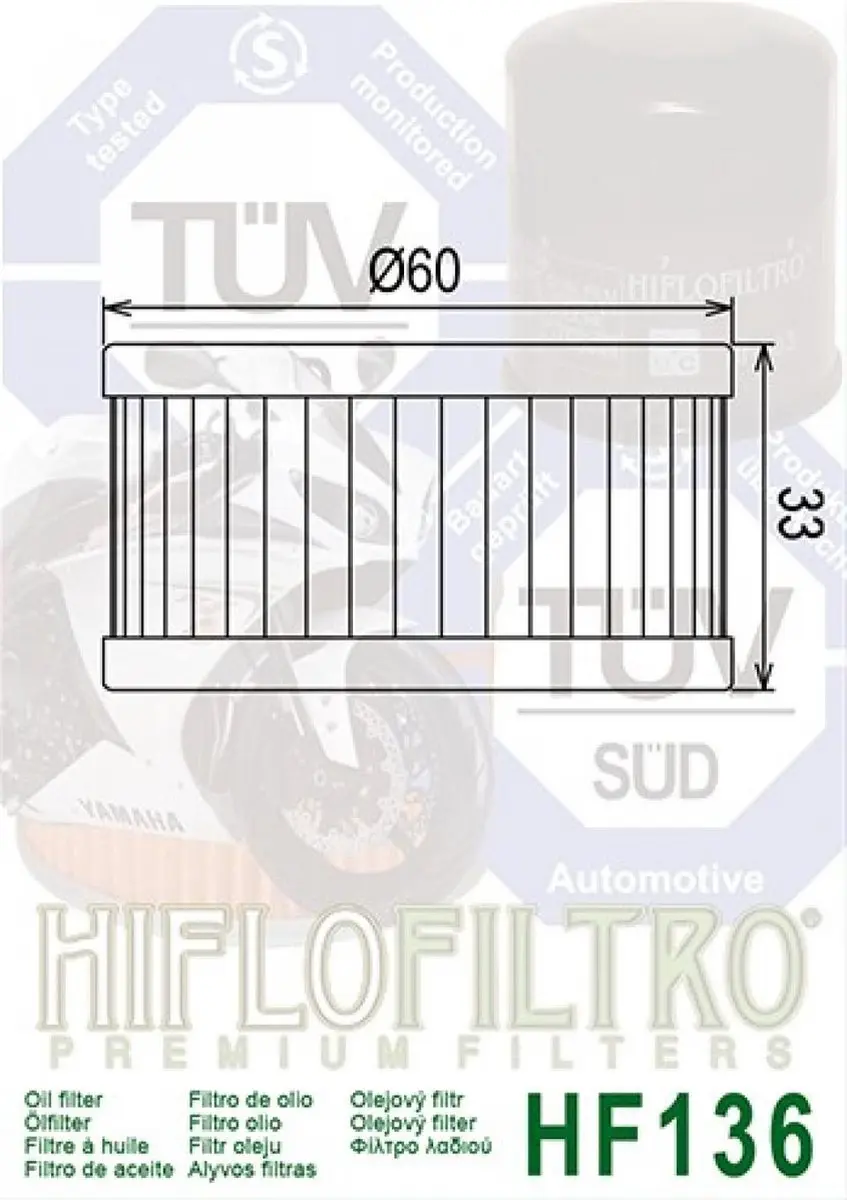 HifloFiltro HF136 Oliefilter - Suzuki 125 VL Intruder - 1999-2006 - Rouge