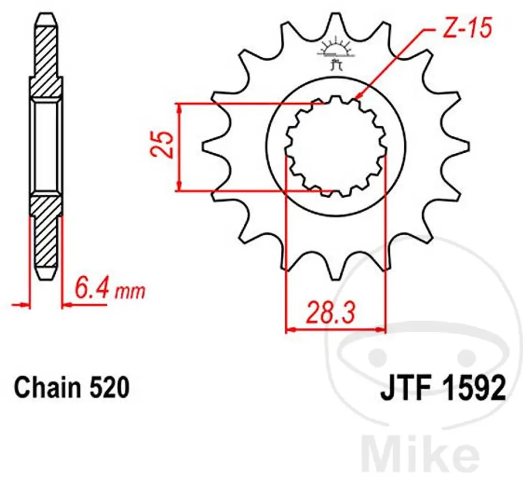 Pignon sortie boite JT Sprockets pour quad Yamaha 700 Raptor JTF1592.14 14dts