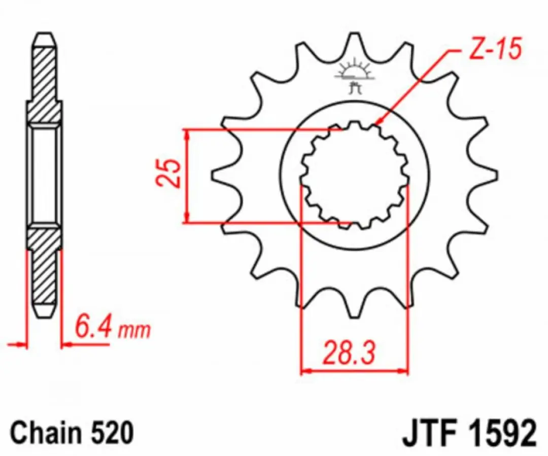 JT Sprockets JTF1592.14 Kettingring - afbeelding 5 van 5