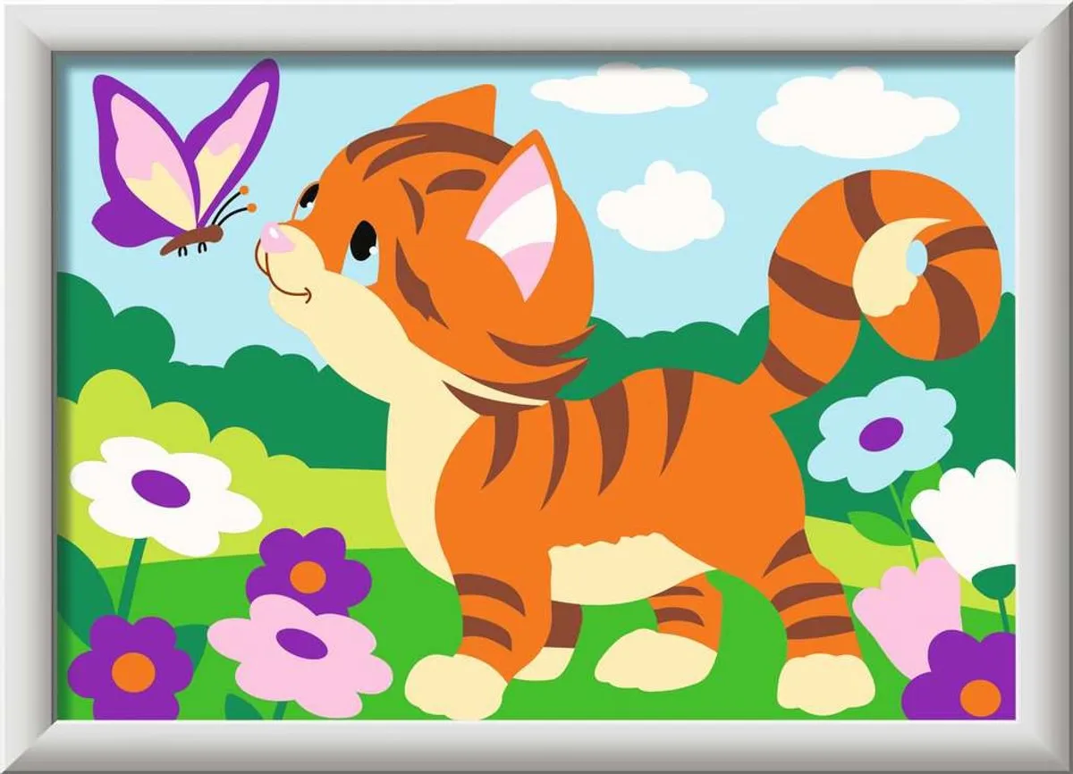 Ravensburger CreArt Cat with Butterfly Schilderen op Nummer - Meerkleurig - afbeelding 6 van 6