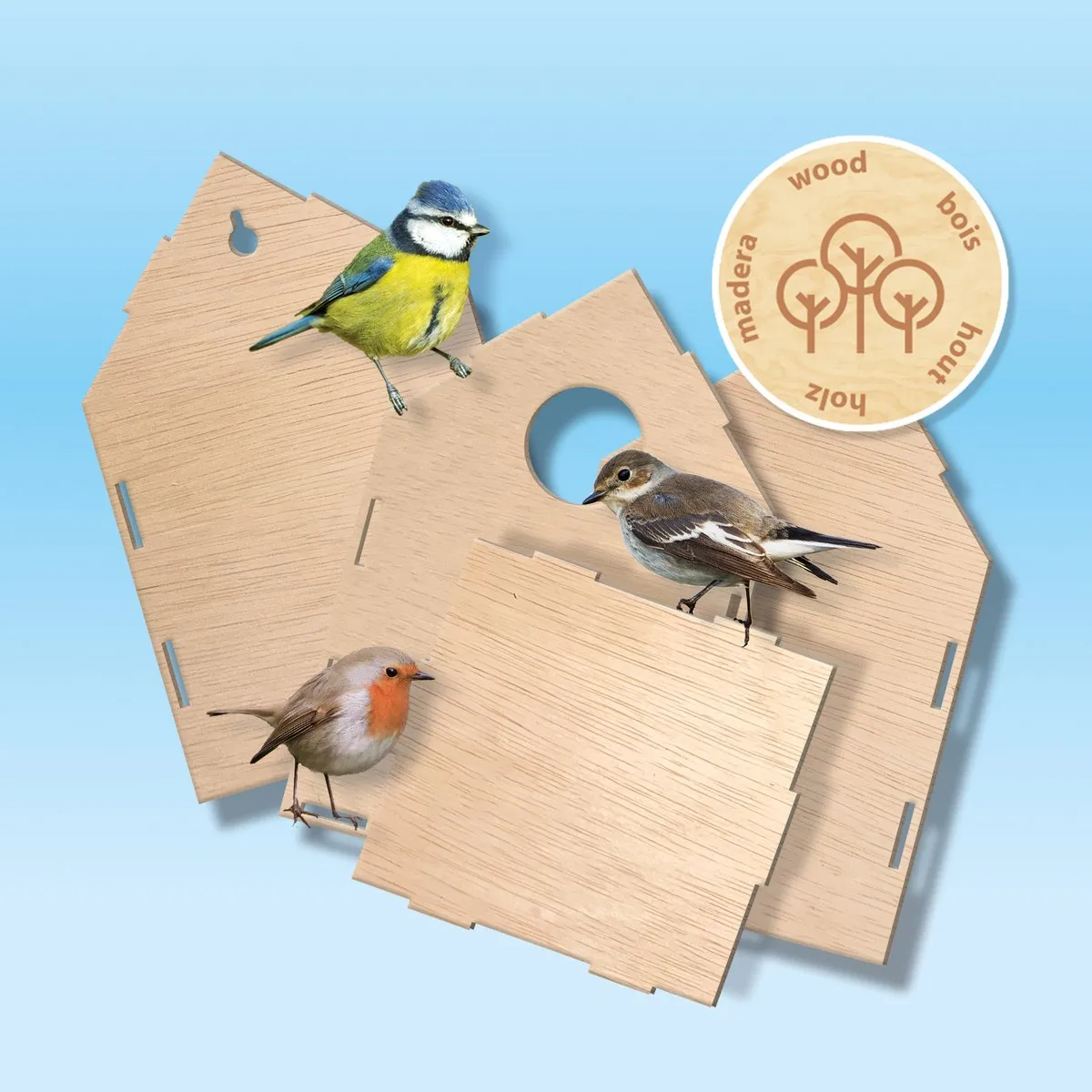 SES Creative Vogelhuis Knutselpakket - Houten onderdelen 11st