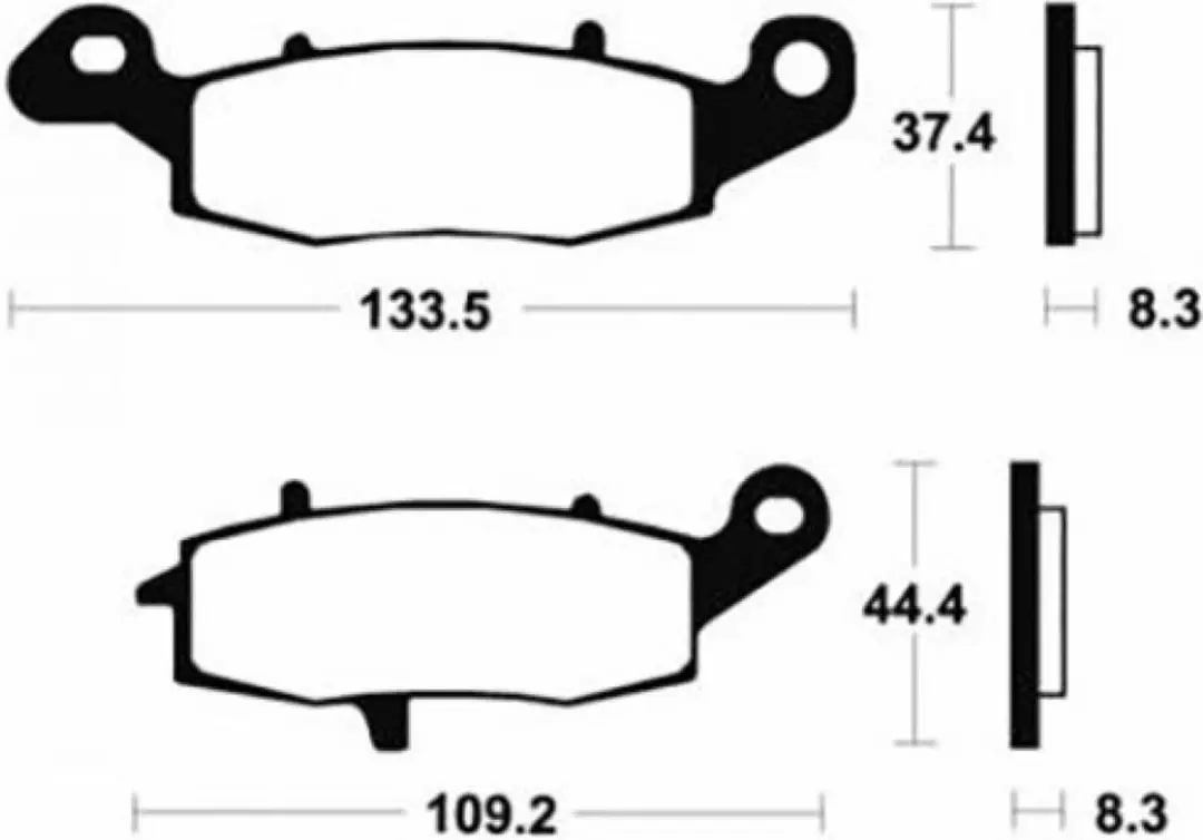 tecnium remblokje voor kawasaki 750 z750 2004 tot 2006 mf204 / linksvoor nieuw