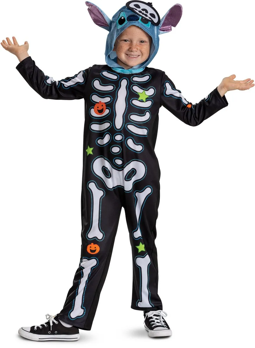Disney Lilo & Stitch Classic Skeleton Kostuum - 128/134