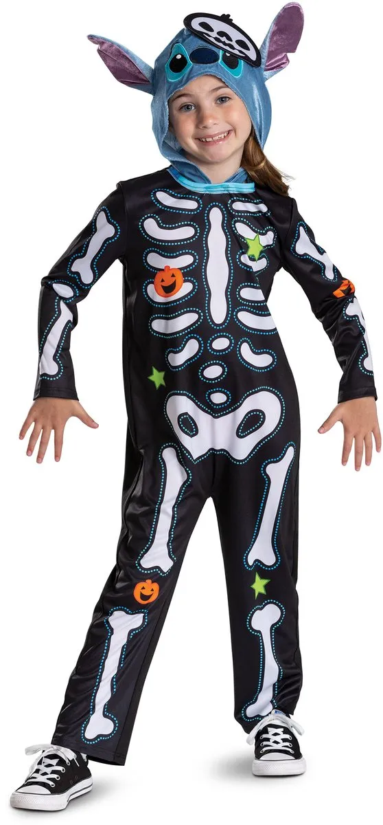 Disney Lilo & Stitch Classic Skeleton Kostuum - 128/134
